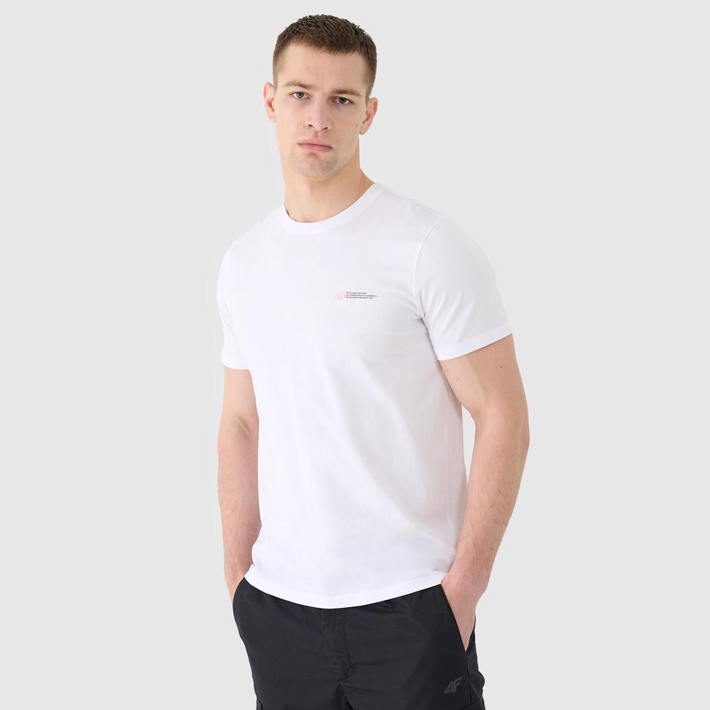 Koszulka męska 4F WSS25TTSHM200310S - biała