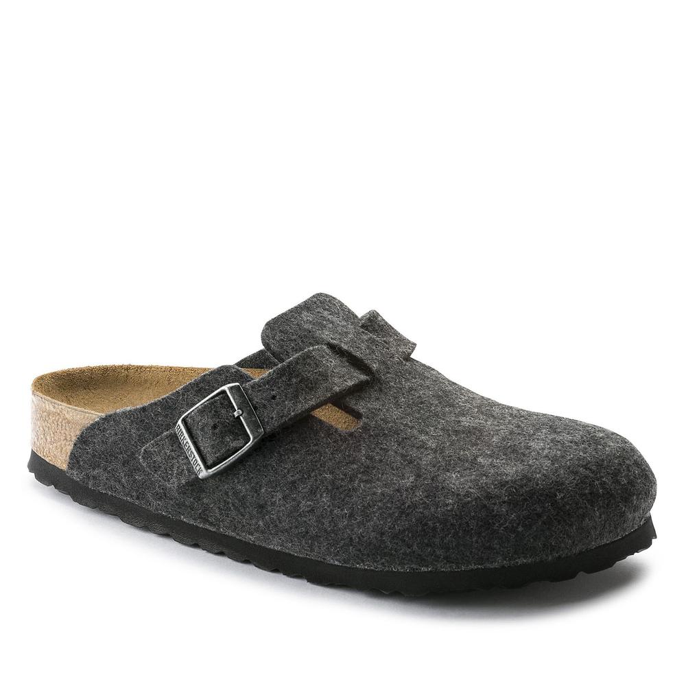 Klapki męskie Birkenstock Boston 160371 - szare