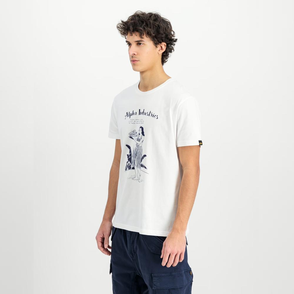 Koszulka męska Alpha Industries Hawaii 15652509 - biała
