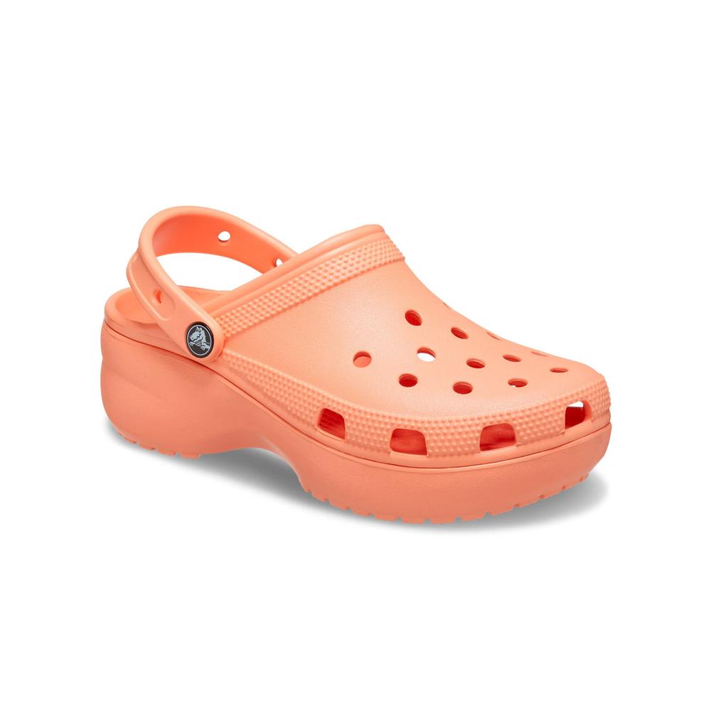 Klapki Crocs Classic Platform Clog 206750-83E - pomarańczowe