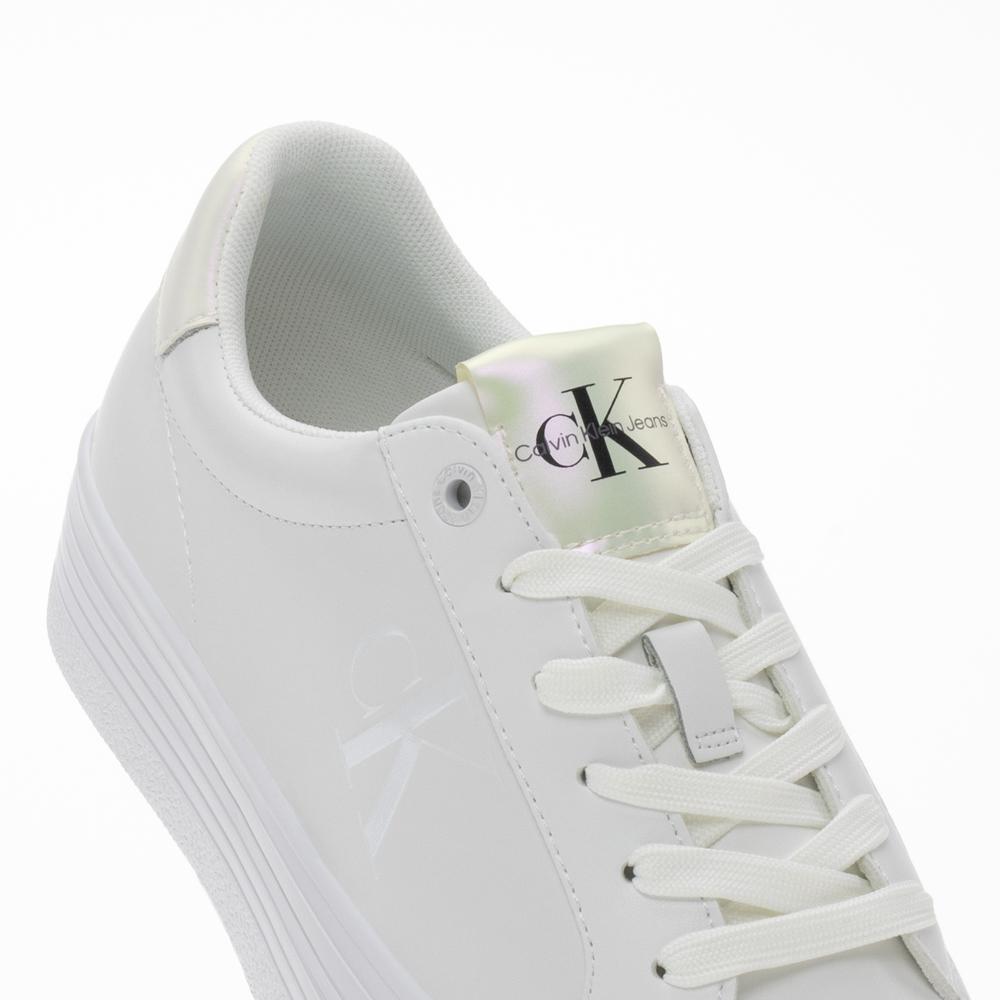 Buty Calvin Klein Jeans Bold Vulc Flatf Laceup YW0YW01144-01T - białe