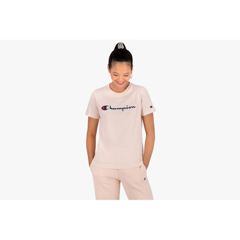 Koszulka Champion Organic Cotton Script Logo 114472-PS075 - różowa