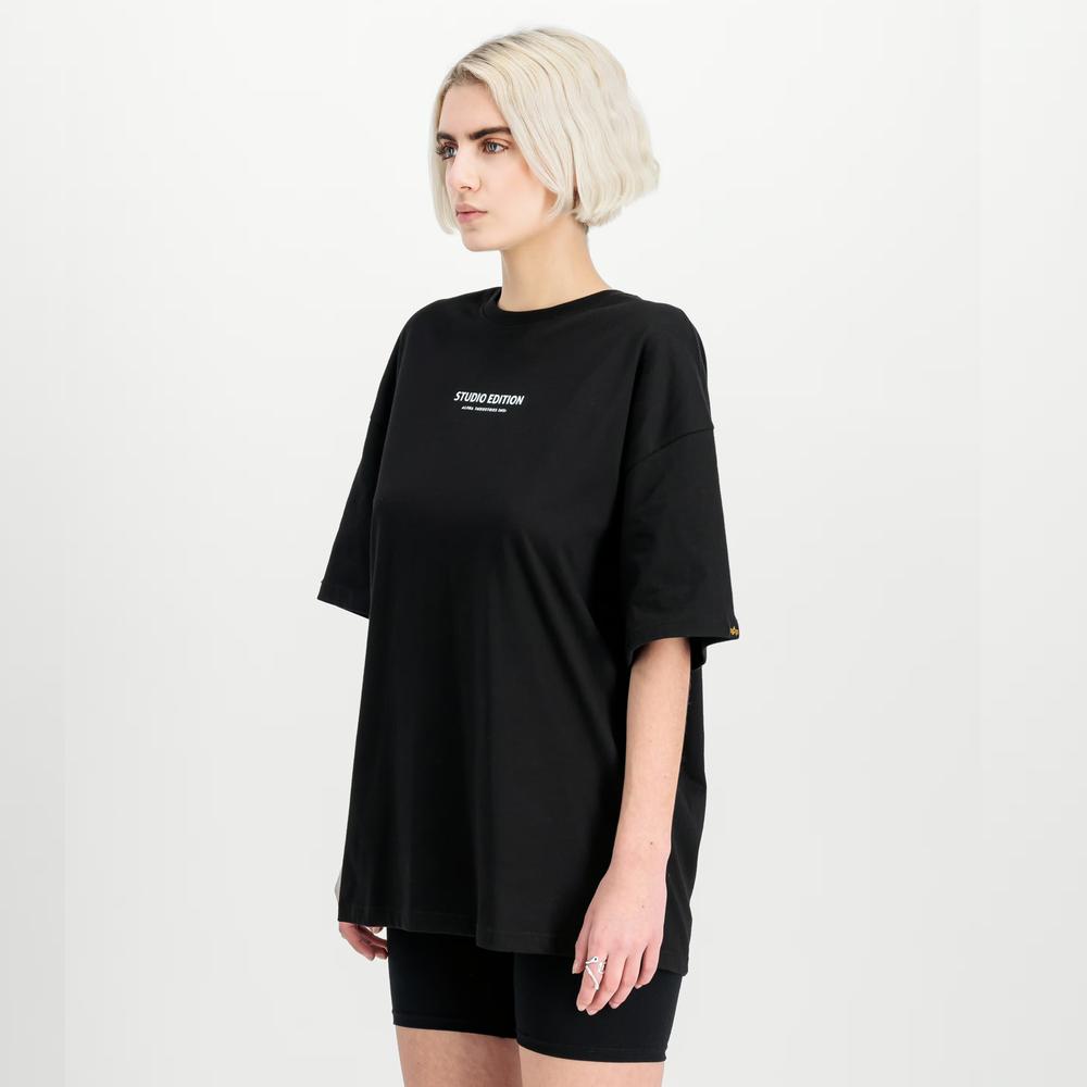 Koszulka męska Alpha Industries Logo Backprint 15606203 - czarna