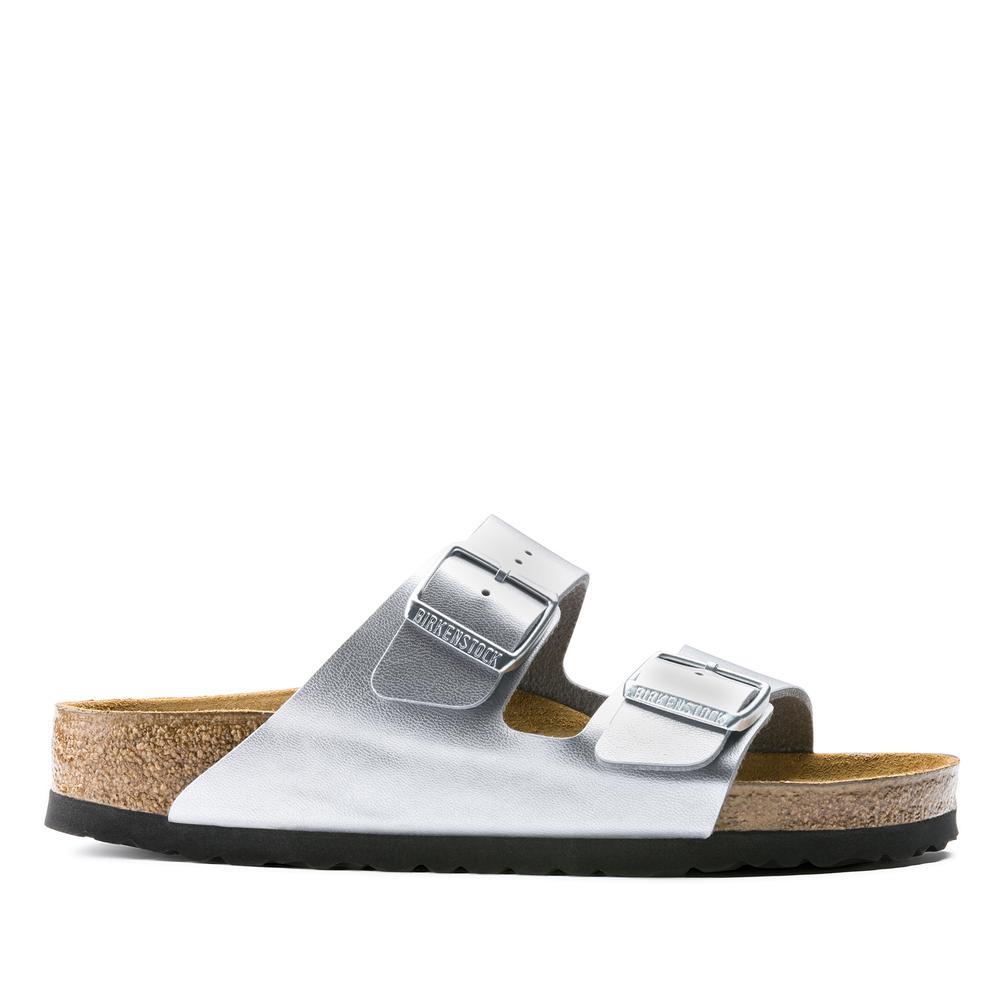 Klapki Birkenstock Arizona Birko-Flor 1012282 - srebrne
