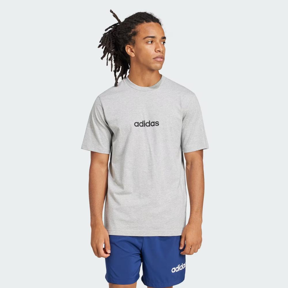 Koszulka męska adidas Sportswear Essentials Linear Single JE9002 - szara