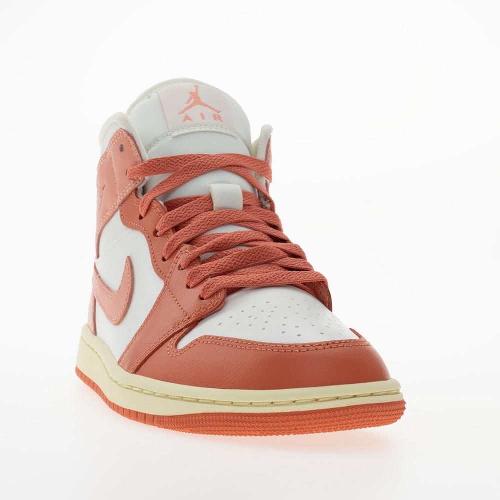 Buty damskie Nike Air Jordan 1 Mid BQ6472-180 - biało-pomarańczowe
