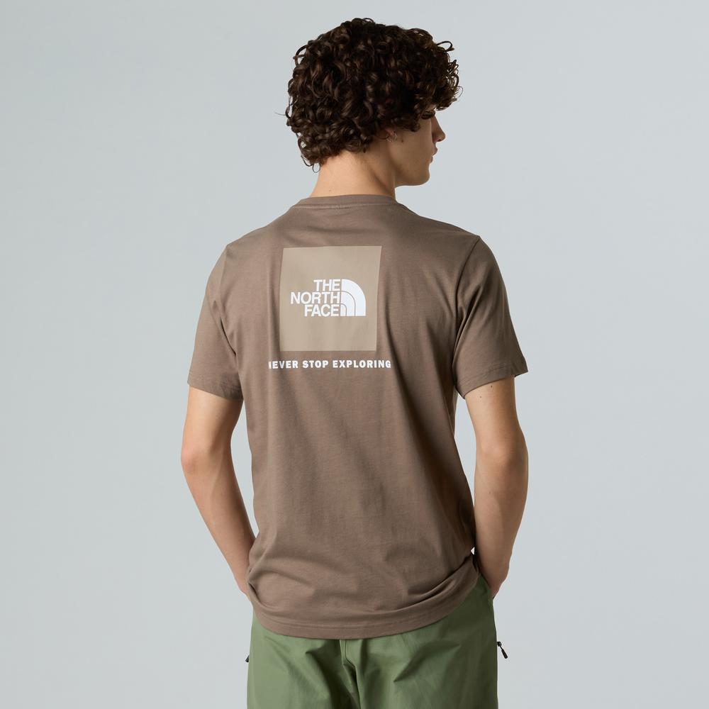 Koszulka męska The North Face Redbox 0A87NPE1Q1 - brązowa