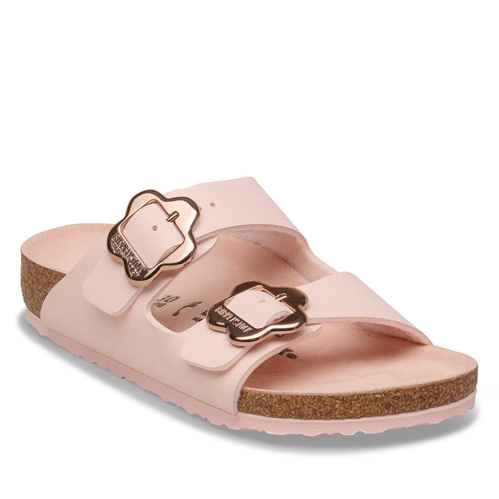 Klapki młodzieżowe Birkenstock Arizona Flower Buckle 1031703 - różowe