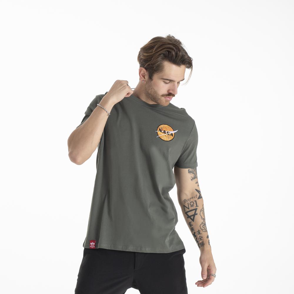 Koszulka Alpha Industries NASA Davinci T 136508142 - zielona