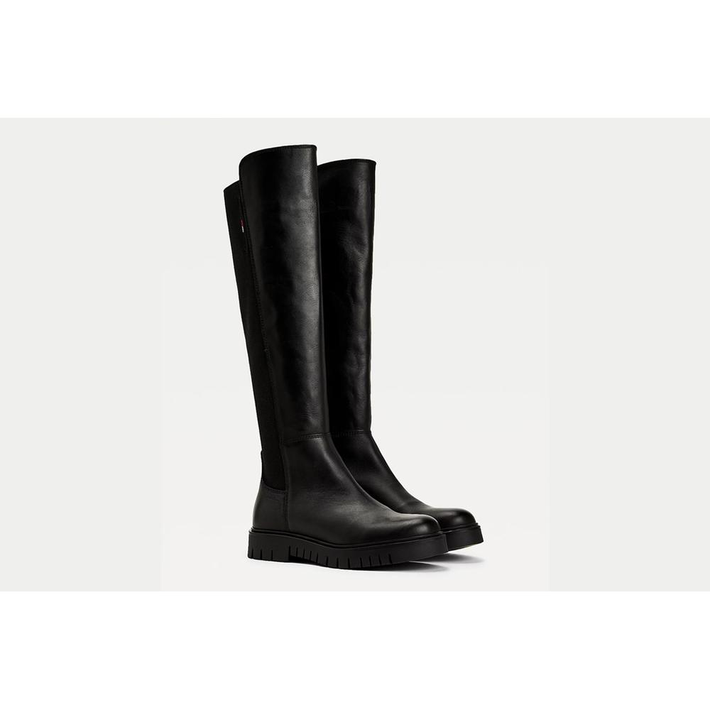 Tommy Jeans Essential Cleat Leather Knee High > EN0EN01549-BDS