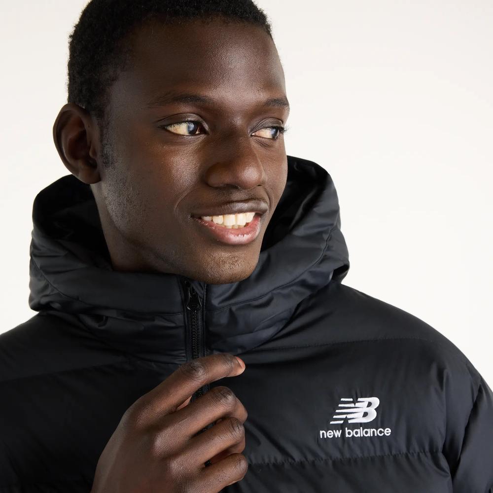 Kurtka męska New Balance Boston Puffer MJ62G17OBK - czarne
