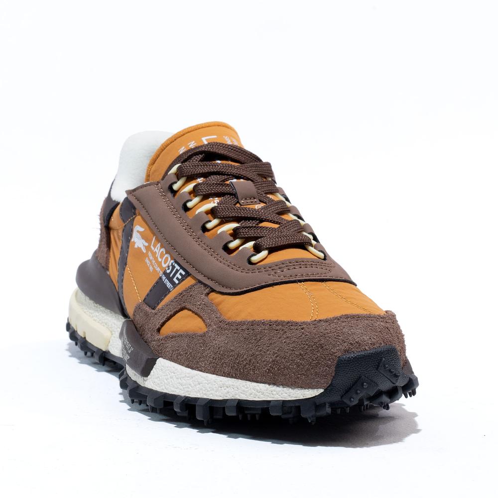 Buty męskie Lacoste Elite Active 752SMA0087-05B - brązowo-pomarańczowe