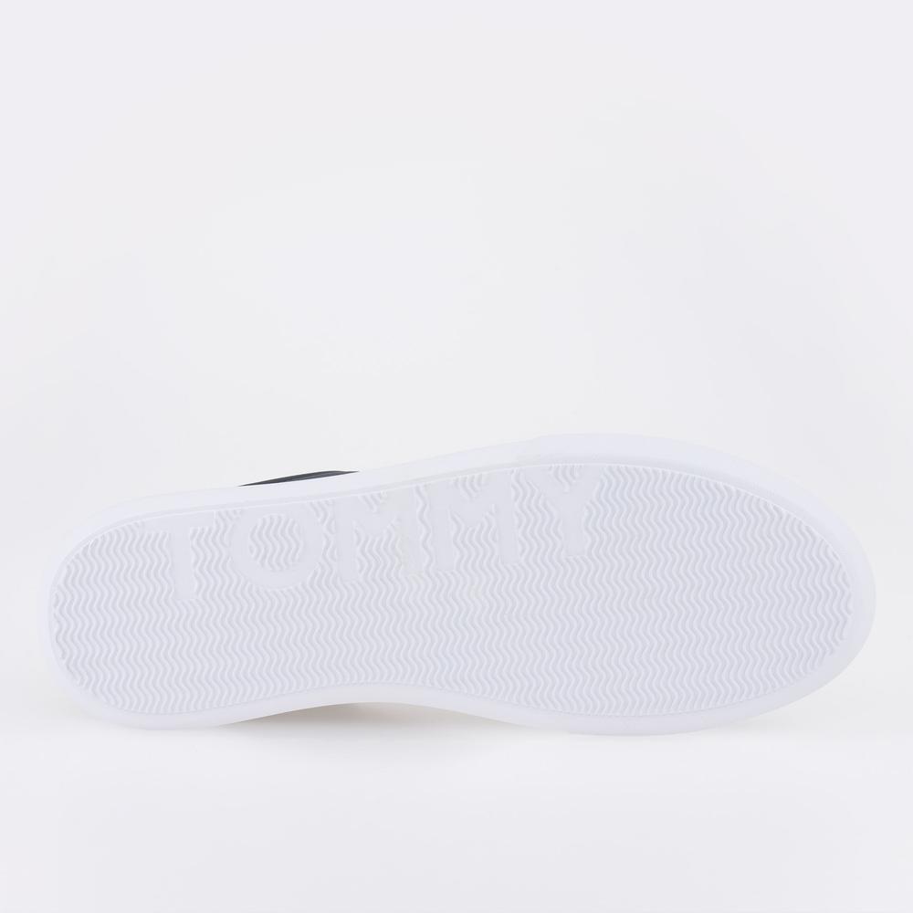 Buty Tommy Hilfiger Corporate Leather Cup Stripes FM0FM04732-DW5 - granatowe