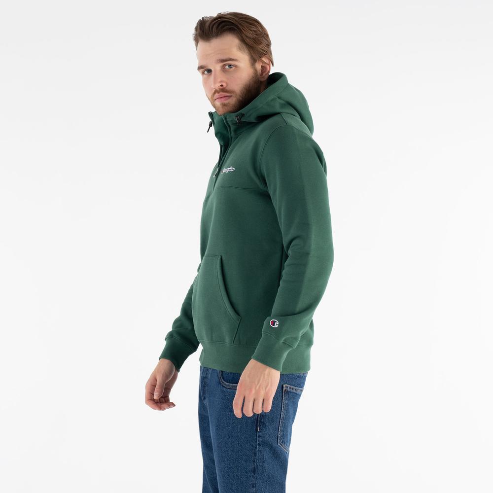 Bluza Champion Half-Zip Heavy Fleece Hoodie 217866-GS568 - zielona