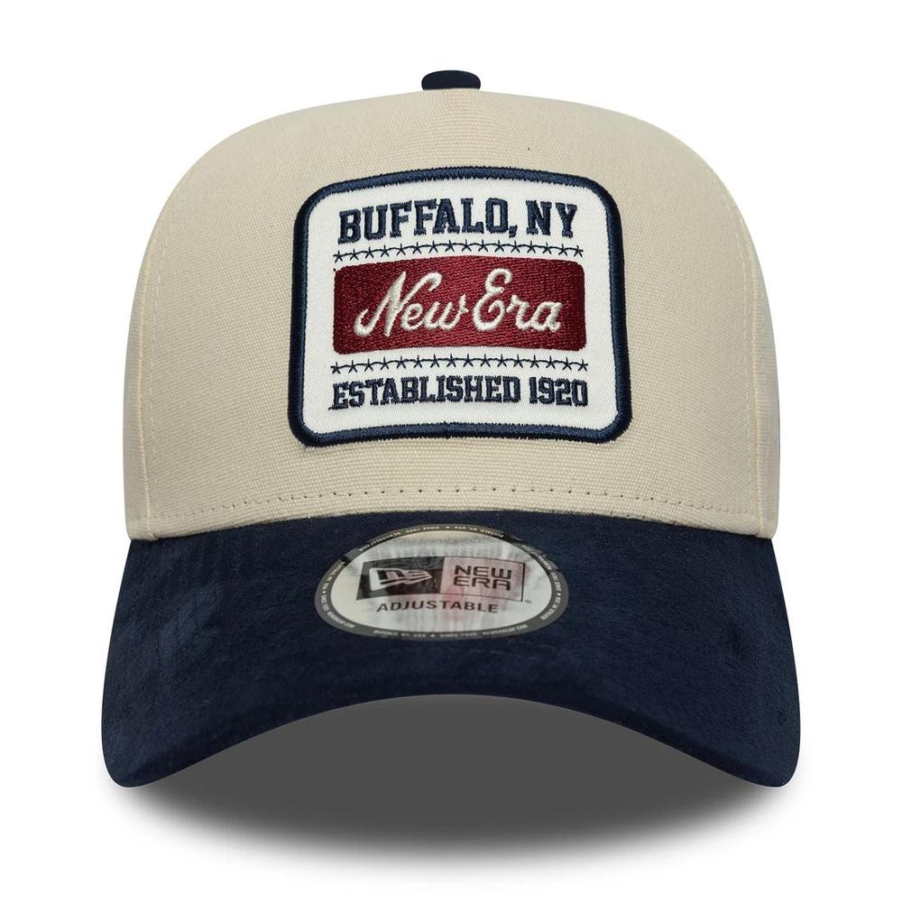 Czapka męska New Era Patch Suede 9FORTY E-Frame 60771797- beżowa