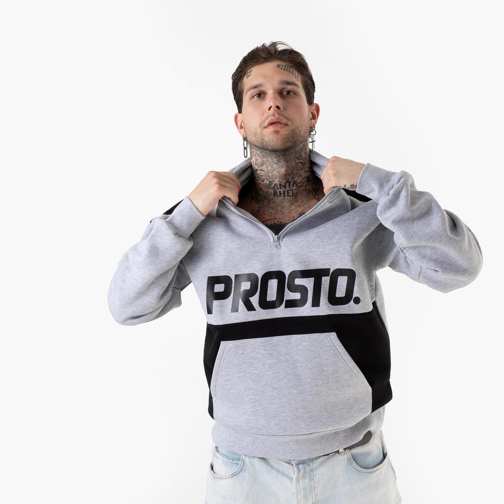 Bluza Prosto Klasyk Half Zip Wulk KL232MSWE3021 - szara