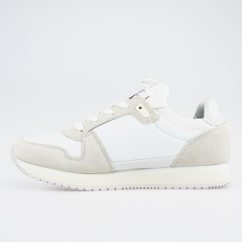Buty Calvin Klein Runner Sock Laceup Ny-Lth YW0YW00840-0K7 - kremowe