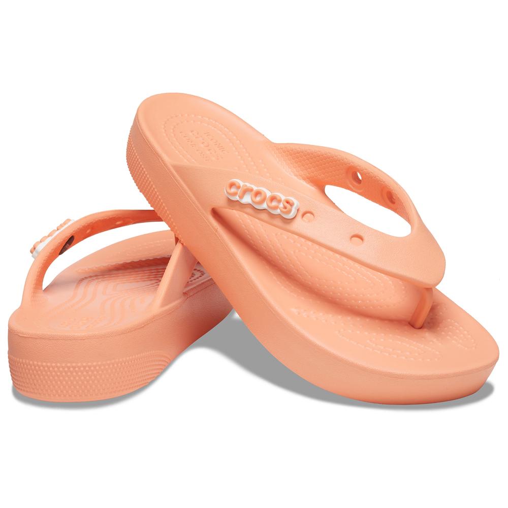 Klapki Crocs Classic Platform Flip 207714-83E - pomarańczowe