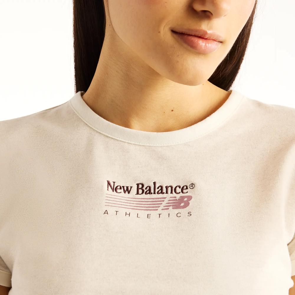 Koszulka damska New Balance WT62O4MBLIT - beżowa
