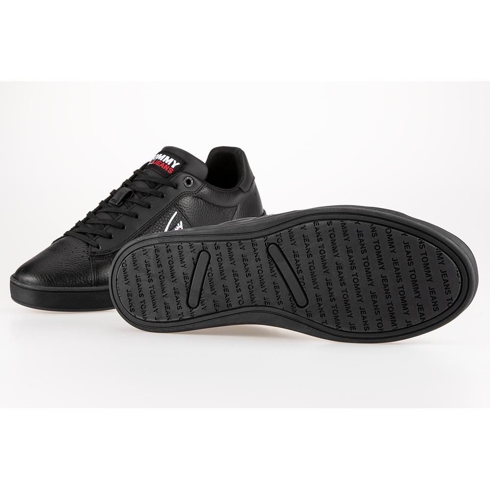 Tommy Jeans Leather Cupsole Signature Trainers > EM0EM00719-BDS