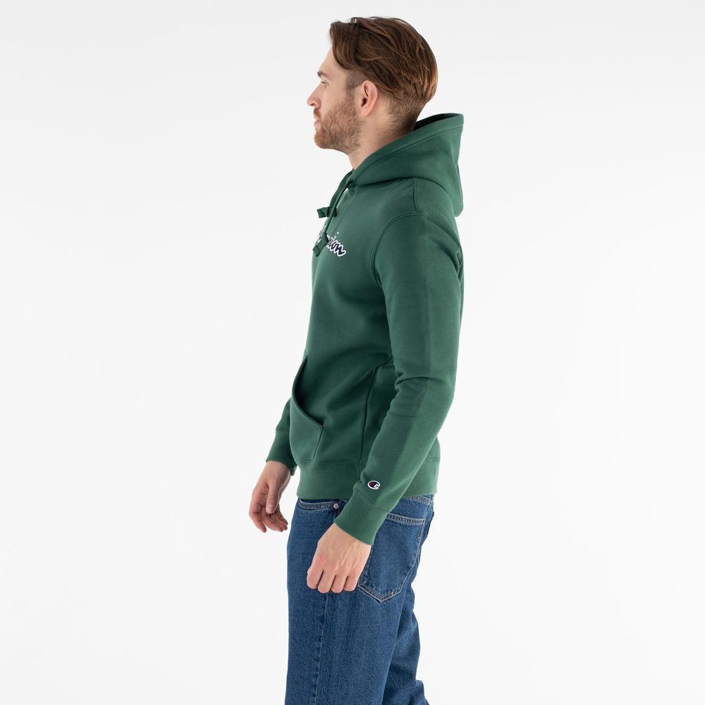 Bluza Champion Script Logo Embroidery Fleece Hoodie 217858-GS568 - zielona