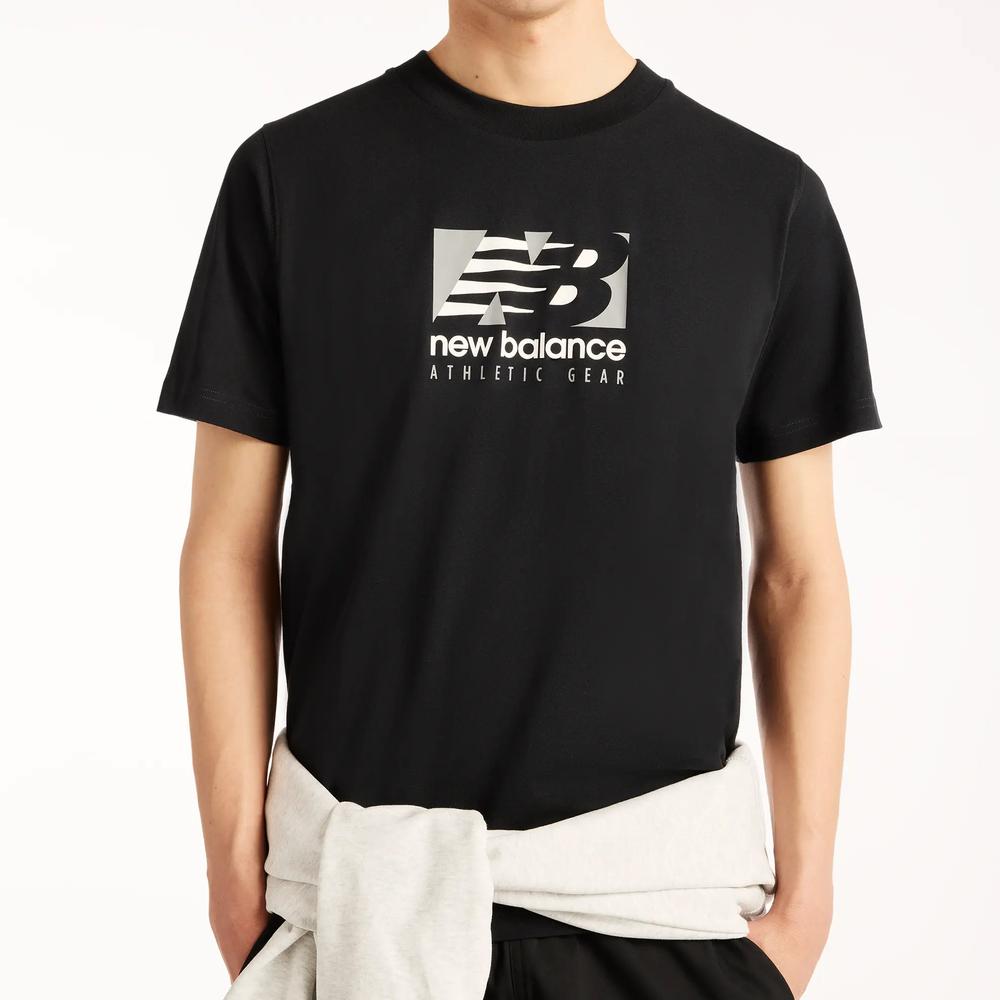 Koszulka męska New Balance Rectangle Relaxed MT62Q398BK - czarne