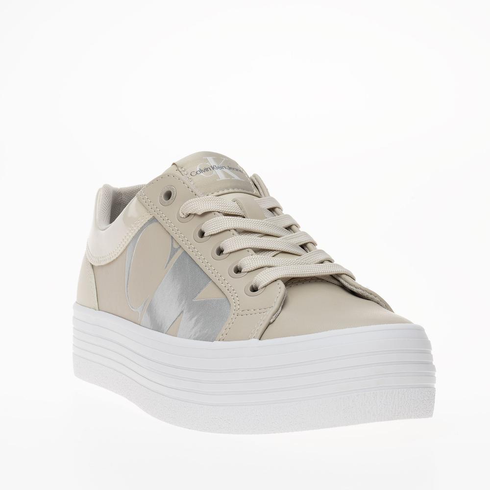 Buty Calvin Klein Bold Vulc Flatform Low Leather NBS MET YW0YW01414-02X - beżowe