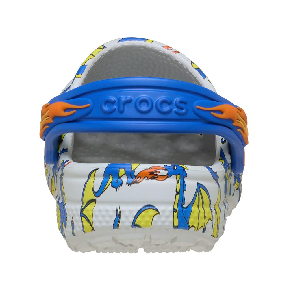 Klapki młodzieżowe Crocs Toddler Classic Dragon Graphic Clog 212514-1FT - szare