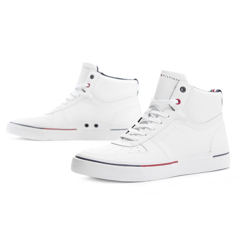 TOMMY HILFIGER CORE CORPORATE HIGH VULC SNEAKER > FM0FM02276 100