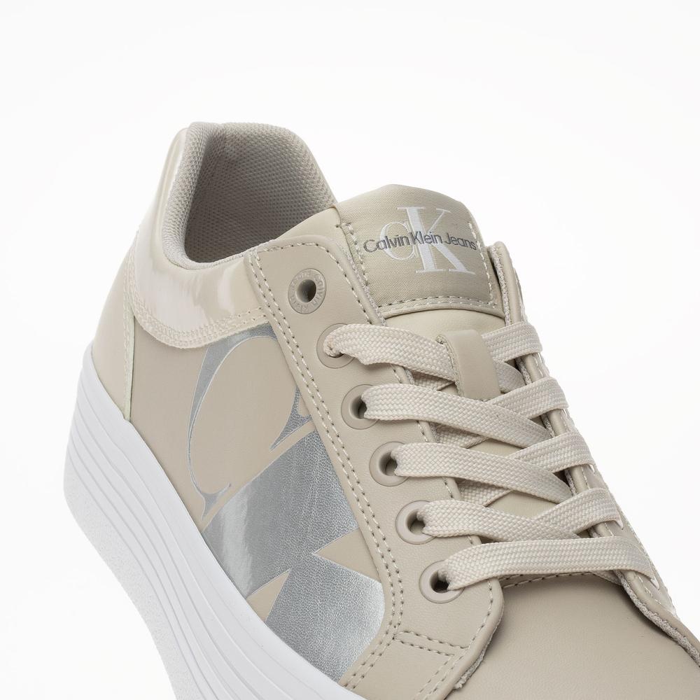 Buty Calvin Klein Bold Vulc Flatform Low Leather NBS MET YW0YW01414-02X - beżowe