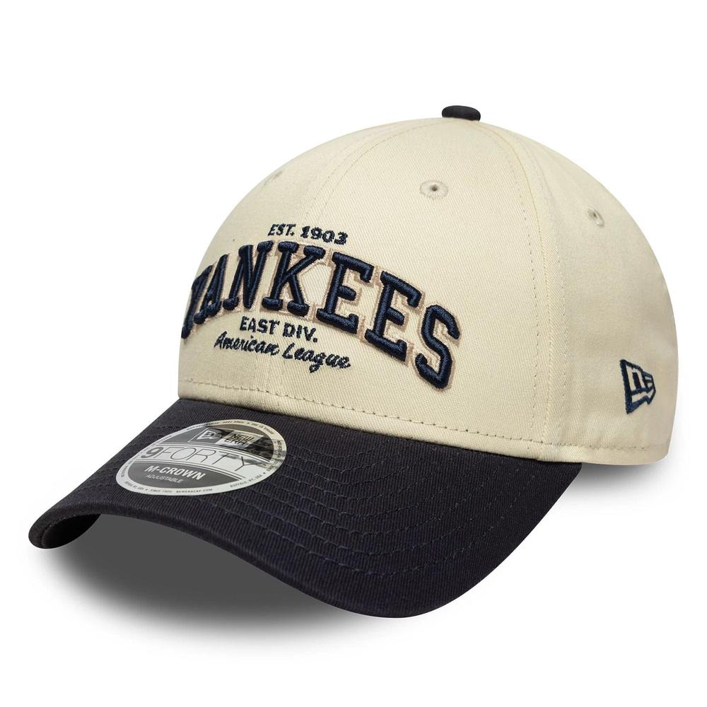 Czapka męska New Era 9FORTY New York Yankees MLB Wordmark 60771808 - beżowa