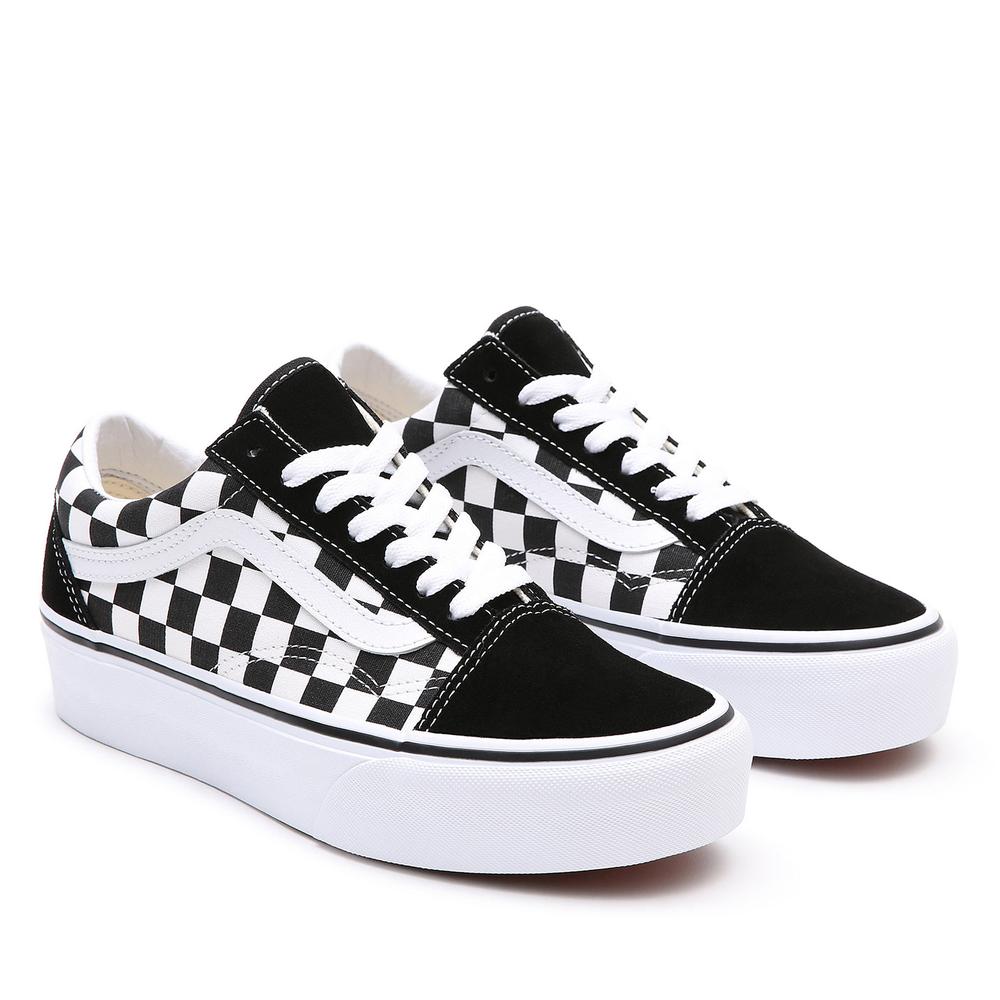 Buty Vans Checkerboard Old Skool Platform VN0A3B3UHRK1 - czarne