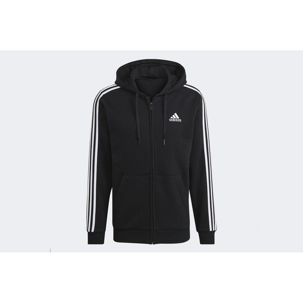 Bluza adidas Essentials Fleece 3-Stripes Full-Zip Hoodie GK9051 - czarna