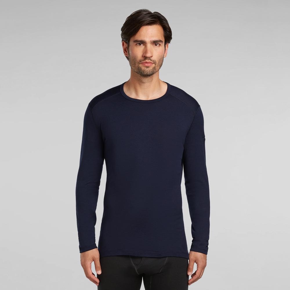Koszulka męska Icebreaker Merino 260 Tech Long Sleeve Crewe Thermal Top 1043714011 - granatowa