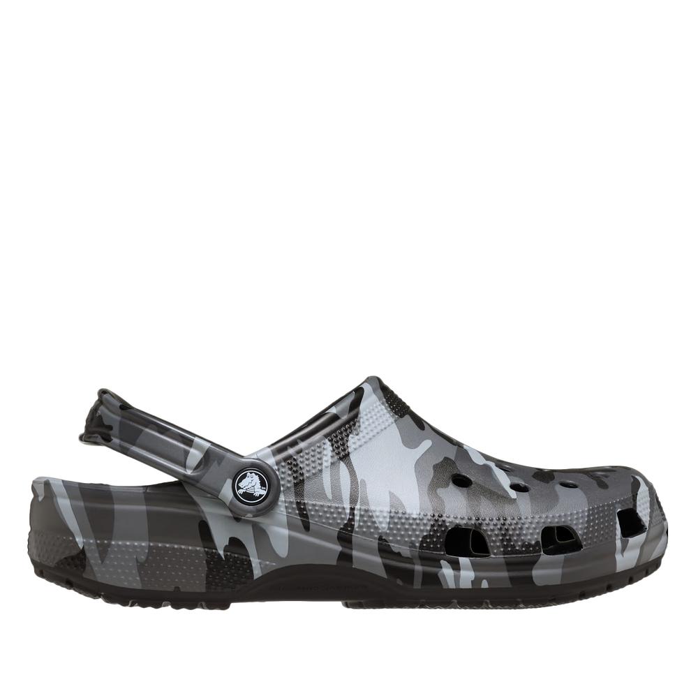 Klapki męskie Crocs Classic Camouflage Clog 211936-0DD - szare