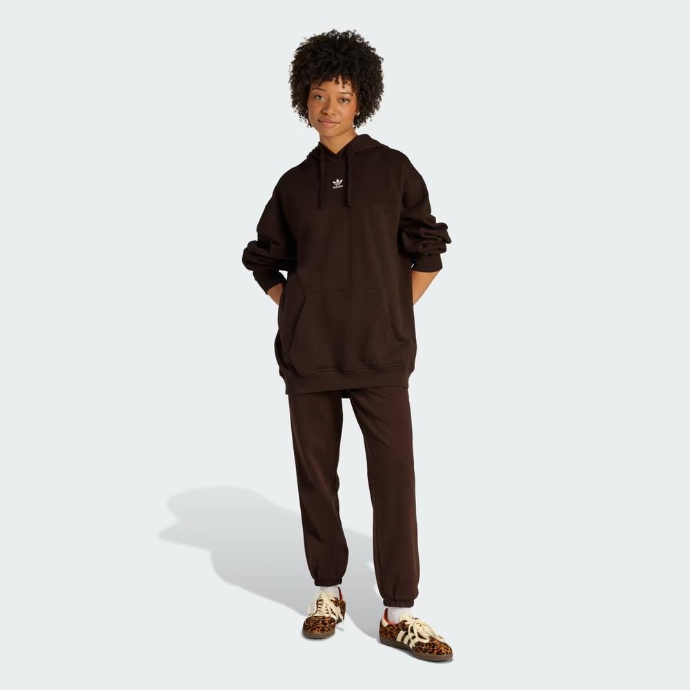 Spodnie damskie adidas Originals Essentials French Terry Regular Cuffed KC9071 - brązowe