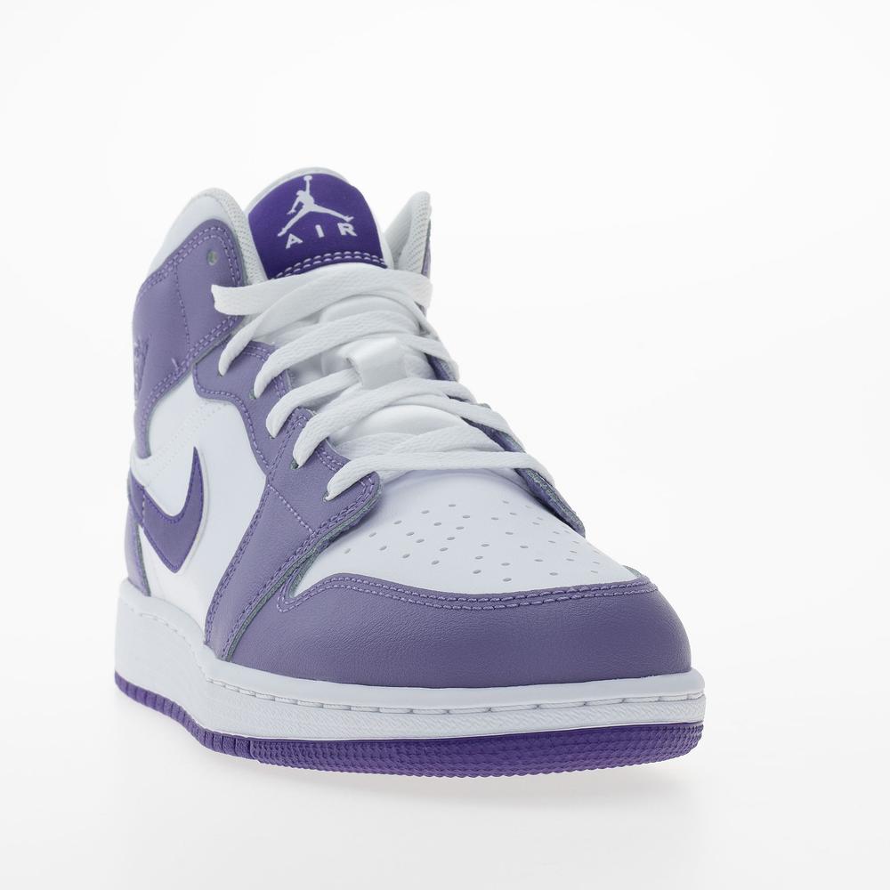 Buty młodzieżowe Nike Air Jordan 1 Mid DQ8423-500 - biało-fioletowe