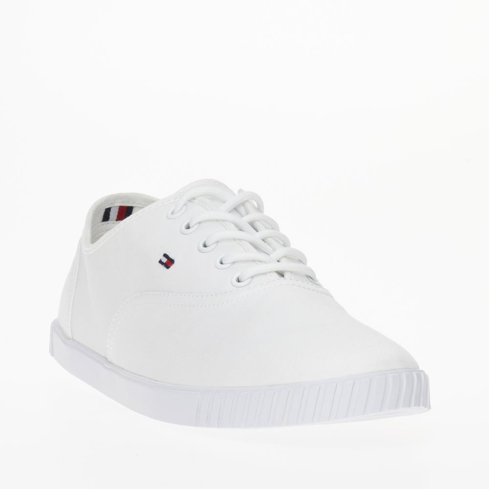 Buty Tommy Hilfiger Canvas Lace Up FW0FW07805-YBS - białe