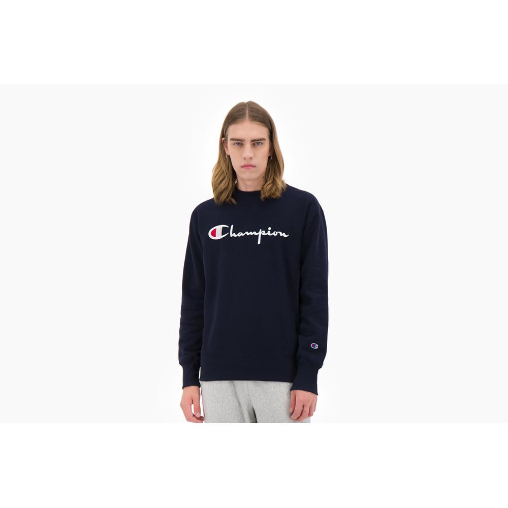 CHAMPION SCRIPT LOGO REVERSE WEAVE SWEATSHIRT > 212576-BS501