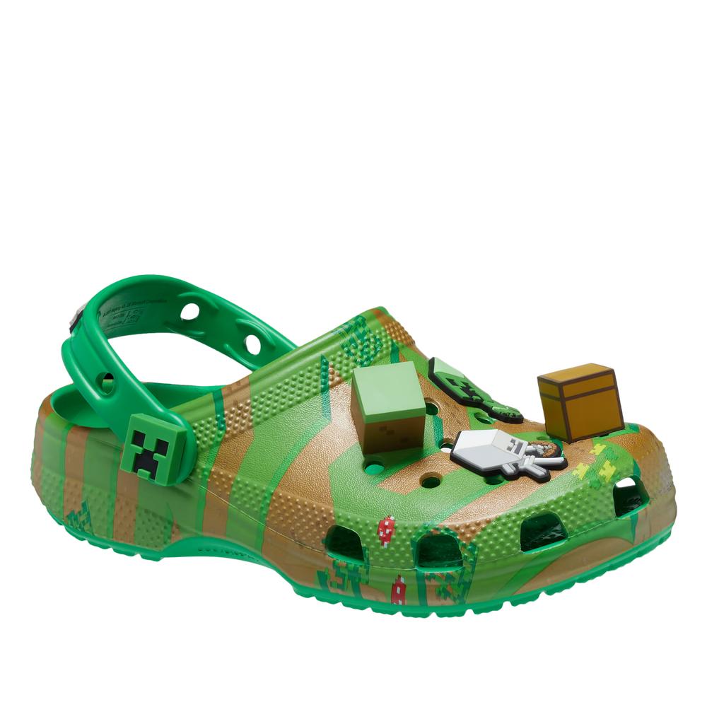 Klapki Crocs Kid's Minecraft Elevated Clog 208473-90H - zielone