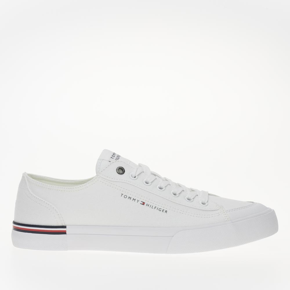 Buty Tommy Hilfiger Corporate Vulc Canvas FM0FM04954-YBS - białe