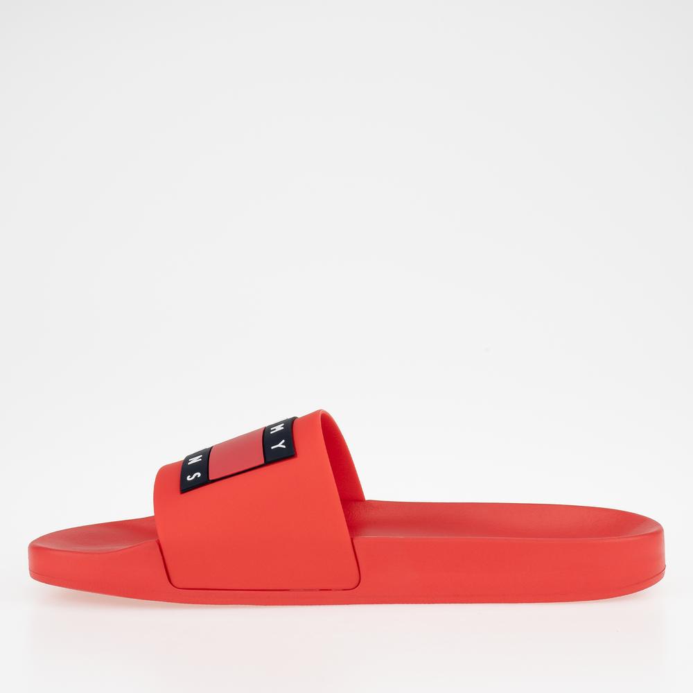 Klapki Tommy Jeans Pool Slide EM0EM01191-XNL - czerwone