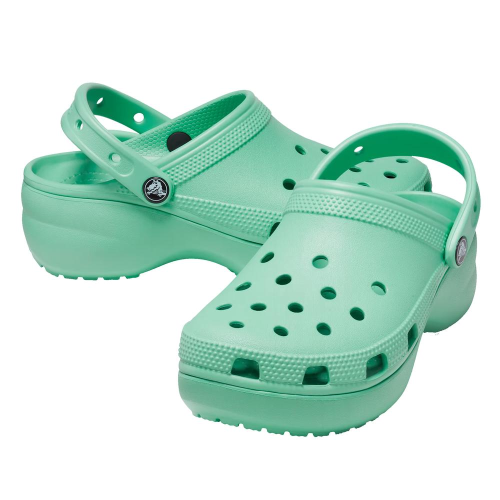 Klapki Crocs Classic Platform Clog 206750-3UG - zielone