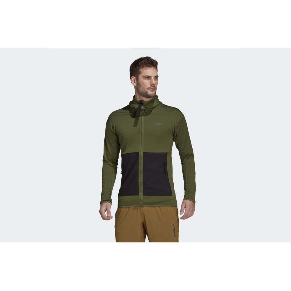 adidas Terrex Tech Fleece Lite Hooded Hiking Jacket > GI7382
