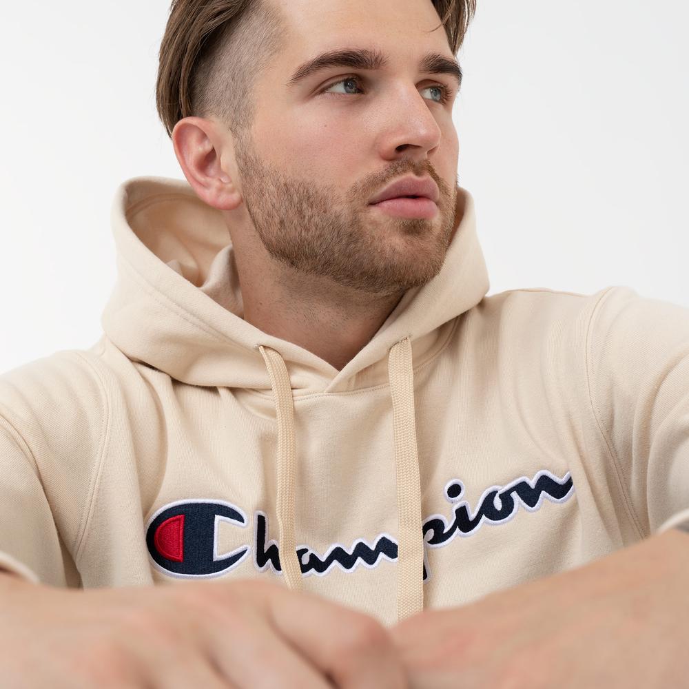 Bluza Champion Embroidered Script Logo Hoodie 217060-YS015 - beżowa