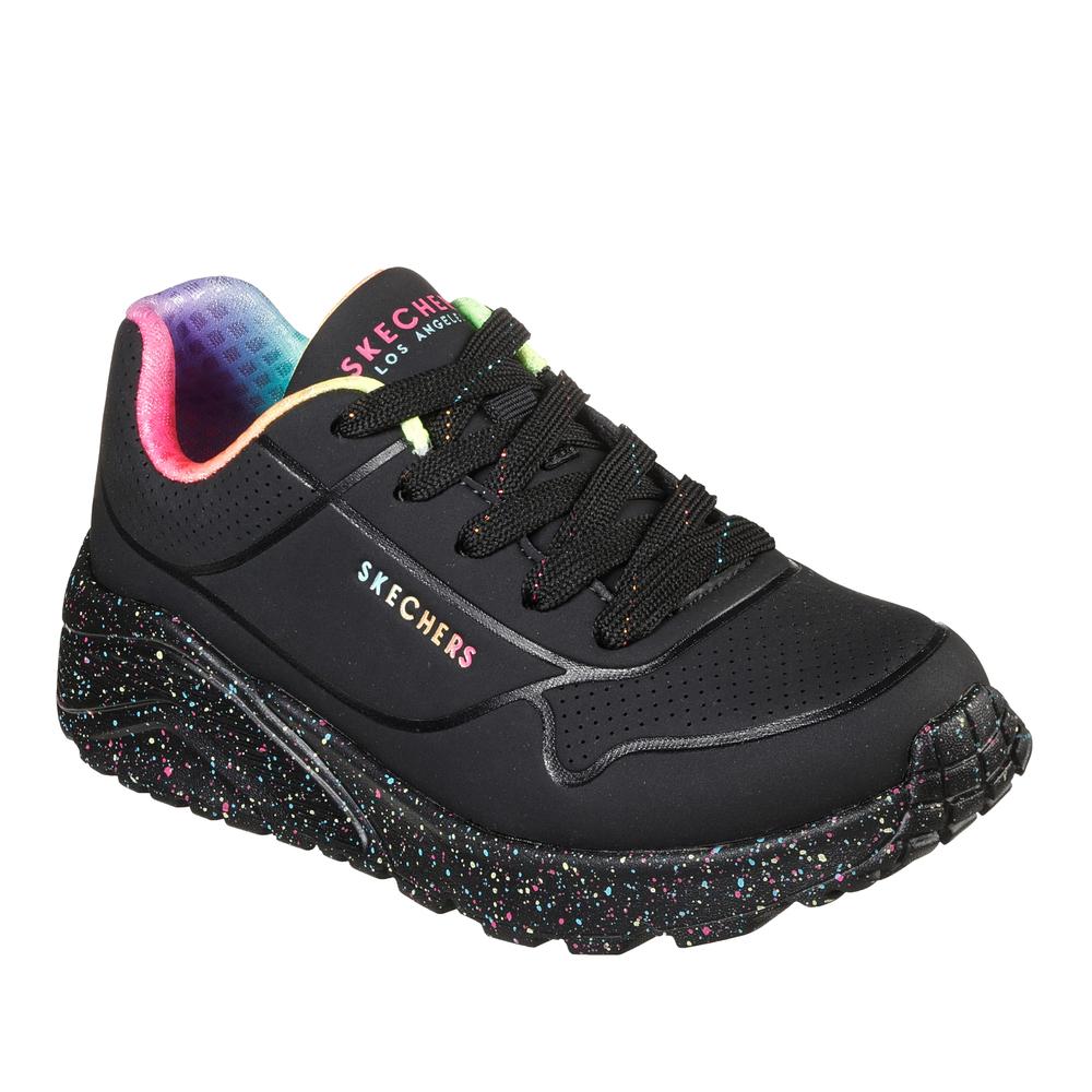 Buty dziecięce Skechers Uno Lite Rainbow Speckle 310456LBKMT - czarne