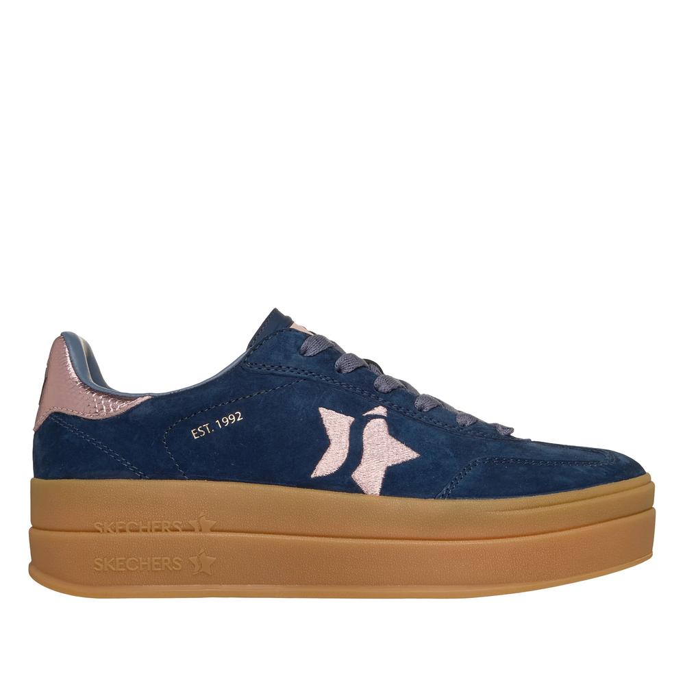 Buty damskie Skechers Academy HI - Elevated Essence 185430NVPK - granatowe