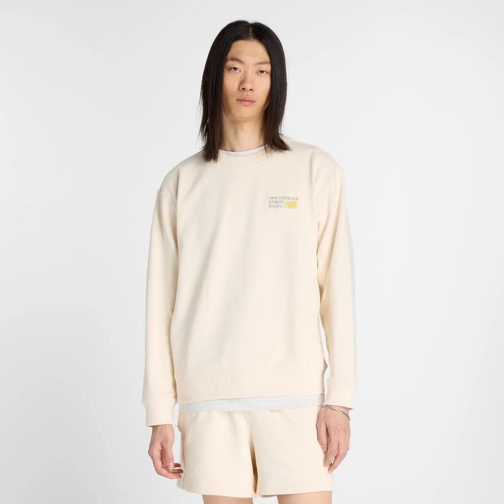 Bluza męska New Balance MT41547PEF - beżowa