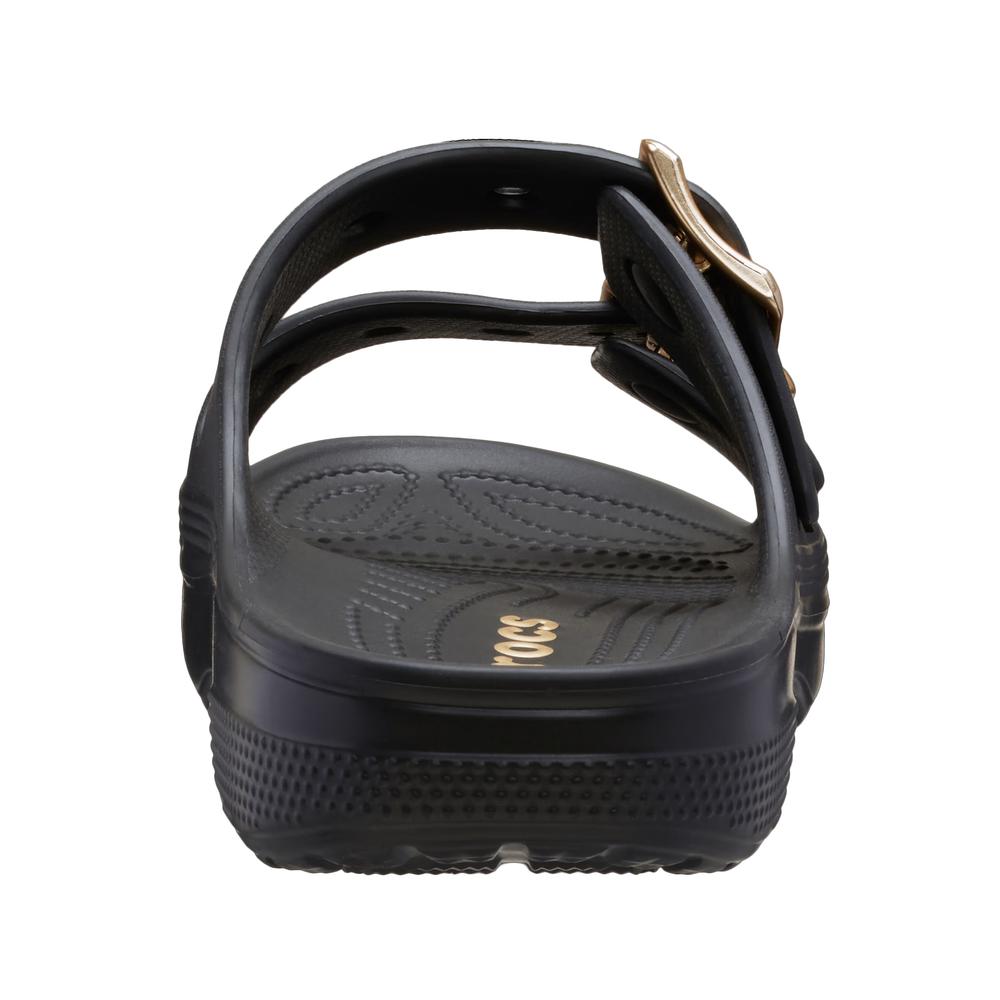 Klapki damskie Crocs Metallic Buckle Saturday 213316-001 - czarne