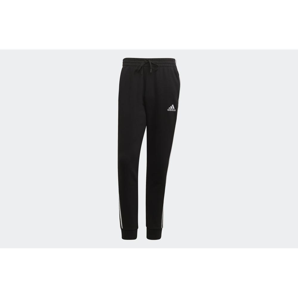 Spodnie adidas Essentials Fleece Tapered Cuff 3-Stripes Pants GK8821 - czarne